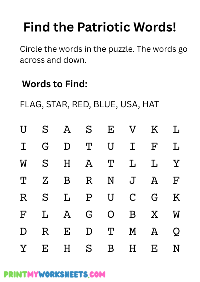 Patriotic Word Search