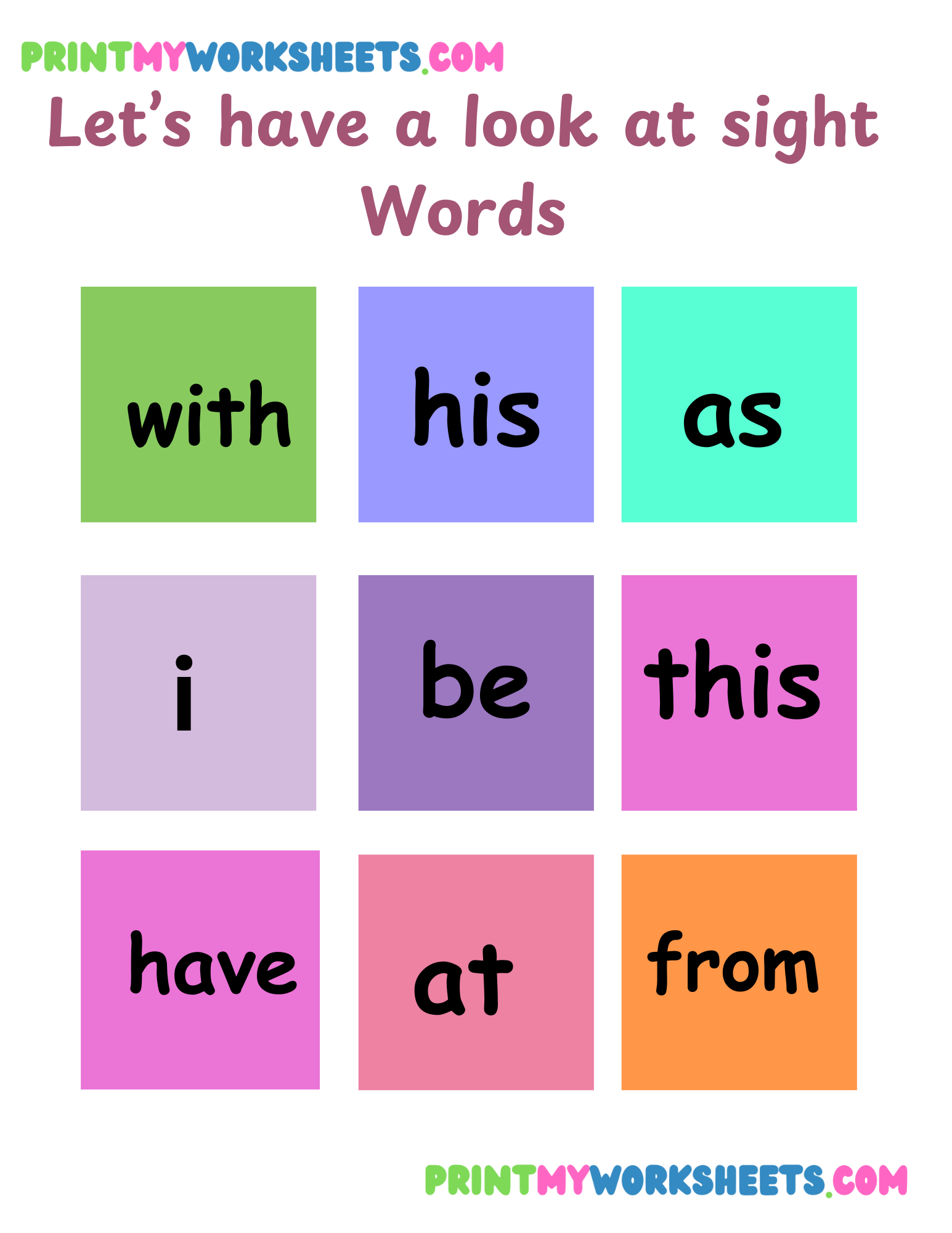 English worksheets for reading and writing