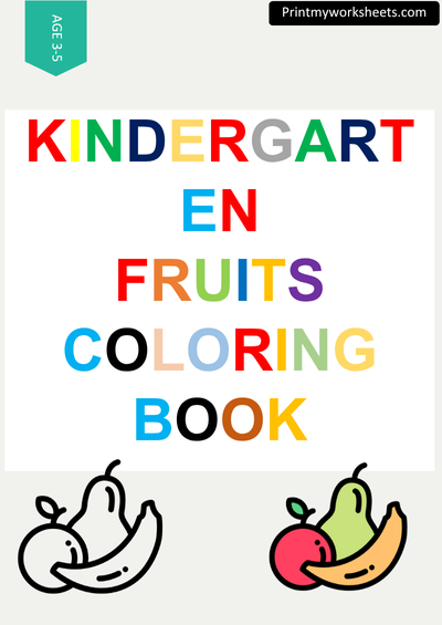 Free Coloring Fruits Worksheet