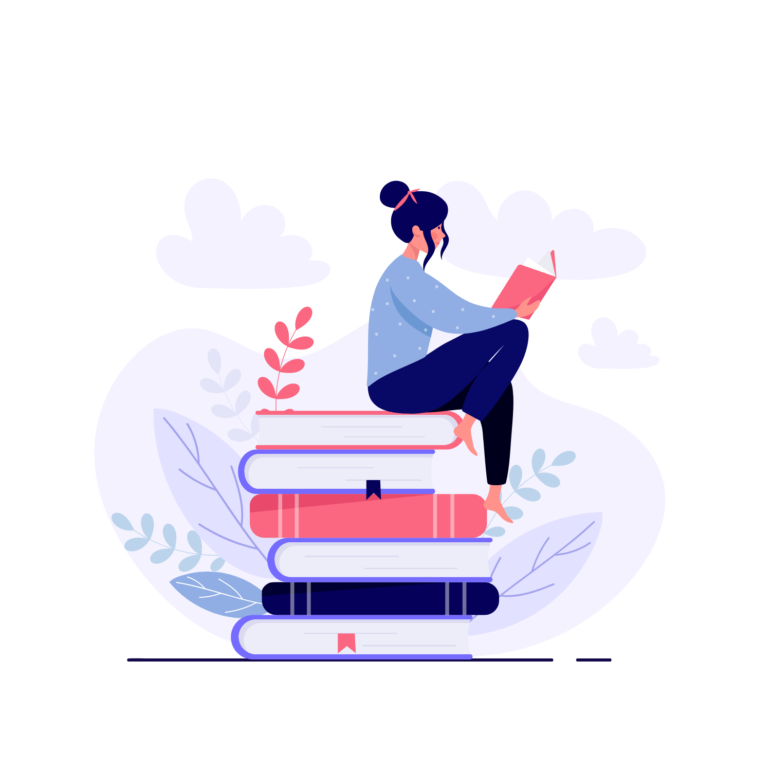 Woman Reading Books Education