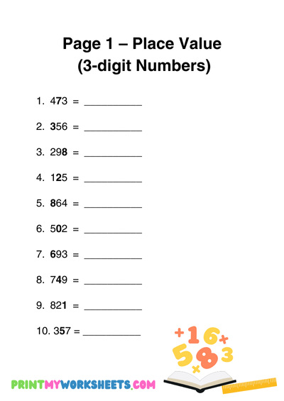 3rd Grade 3-Digit and 4-Digit Numbers