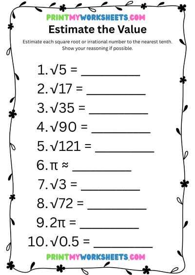 Estimating and Comparing Irrational Numbers